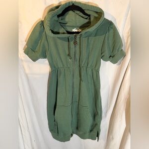 Free People Green Hooded Swim Coverup